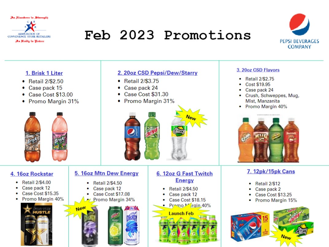 Pepsi promotions ASSOCIATION OF CONVENIENCE STORE RETAILERS